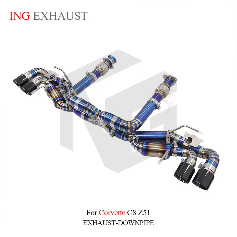 BNB Corvette C8 Z51 Titanium Exhaust System OEM Valves Blue