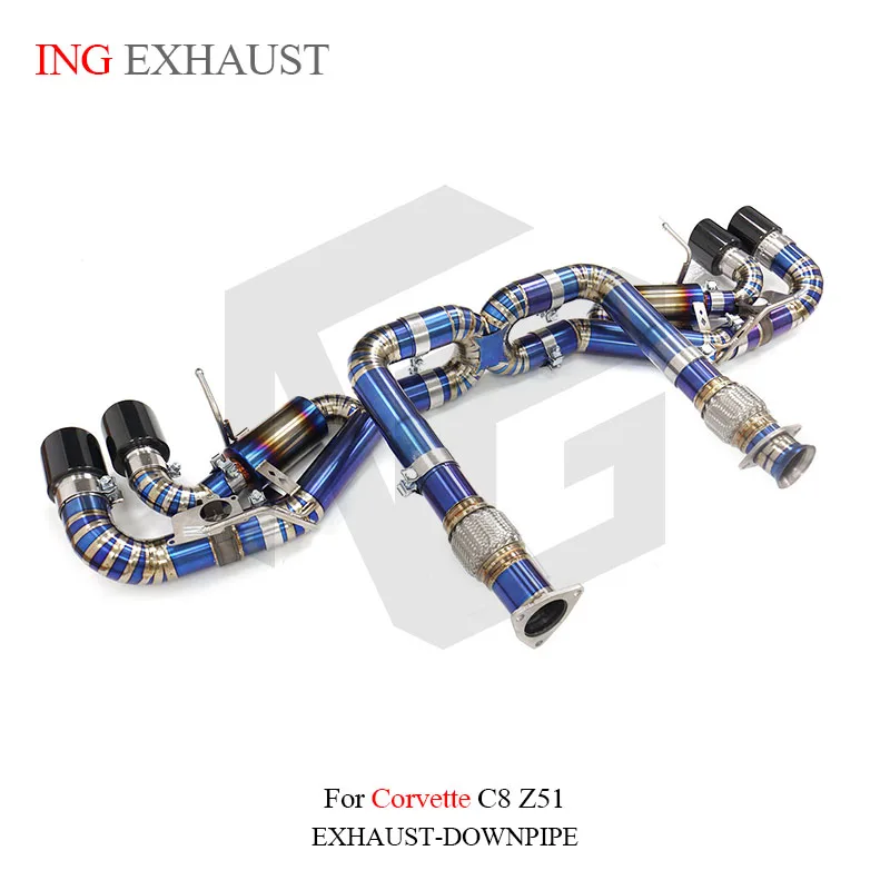 BNB Corvette C8 Z51 Titanium Exhaust System OEM Valves Blue