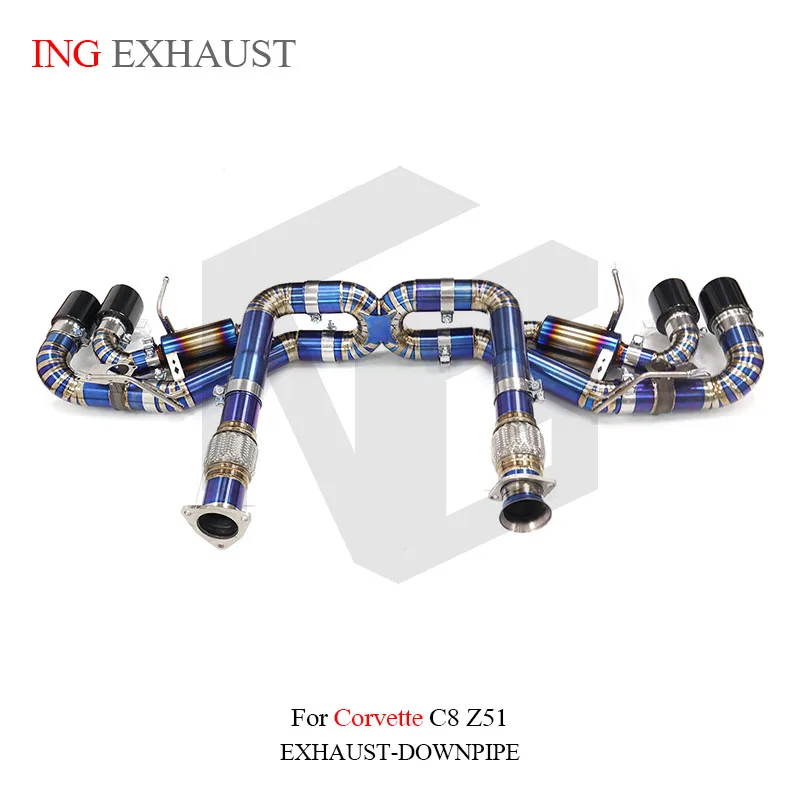 BNB Corvette C8 Z51 Titanium Exhaust System OEM Valves Blue