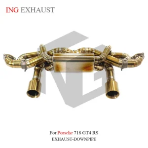 BNB Titanium Catback Exhaust for Porsche 718 GT4 RS 4.0L Golden 120x50x40cm