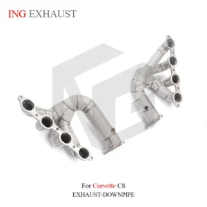 BNB Titaniumz Stainless Exhaust Headers with Heat Shield for Corvette C8