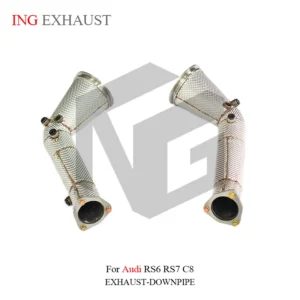 BNB Titaniumz Stainless Steel Exhaust Downpipe for Audi RS6 RS7 C8 Silvery