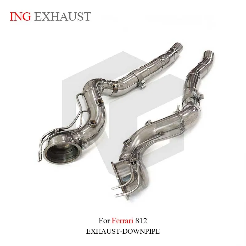 BNB Titaniumz Stainless Steel Downpipe with Heat Shield for Ferrari 812 6.5L