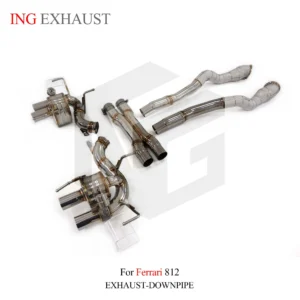 BNB Titaniumz Full Set Exhaust System for Ferrari 812 Catback Silvery 120x60x50