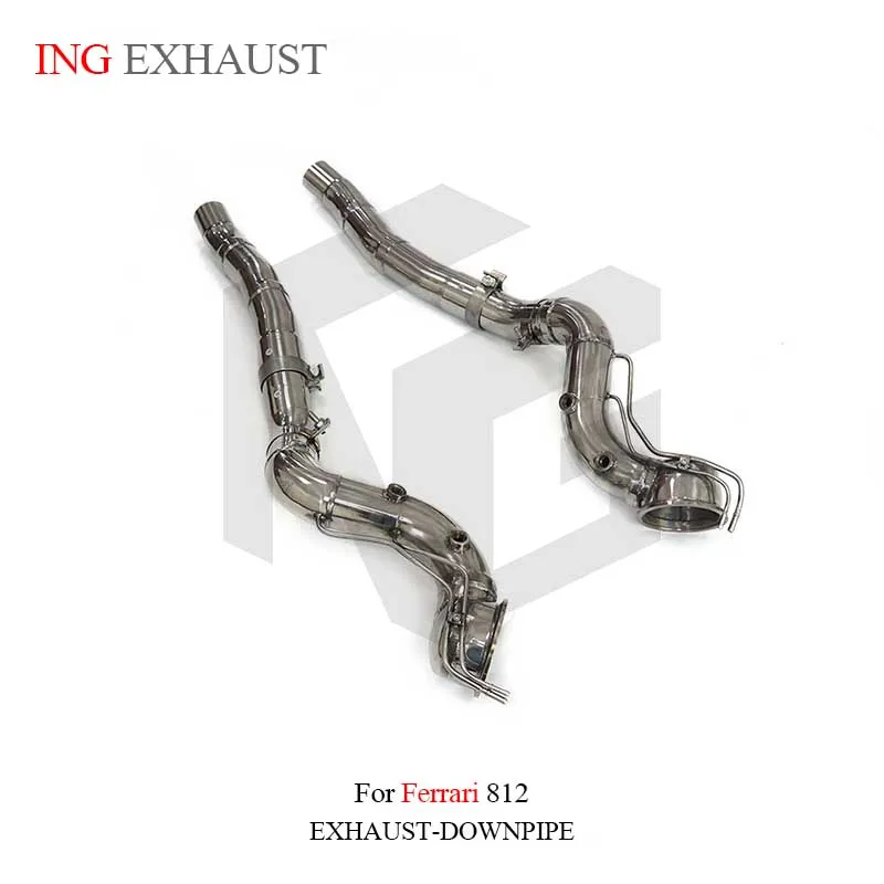 BNB Titaniumz Stainless Steel Downpipe with Heat Shield for Ferrari 812 6.5L