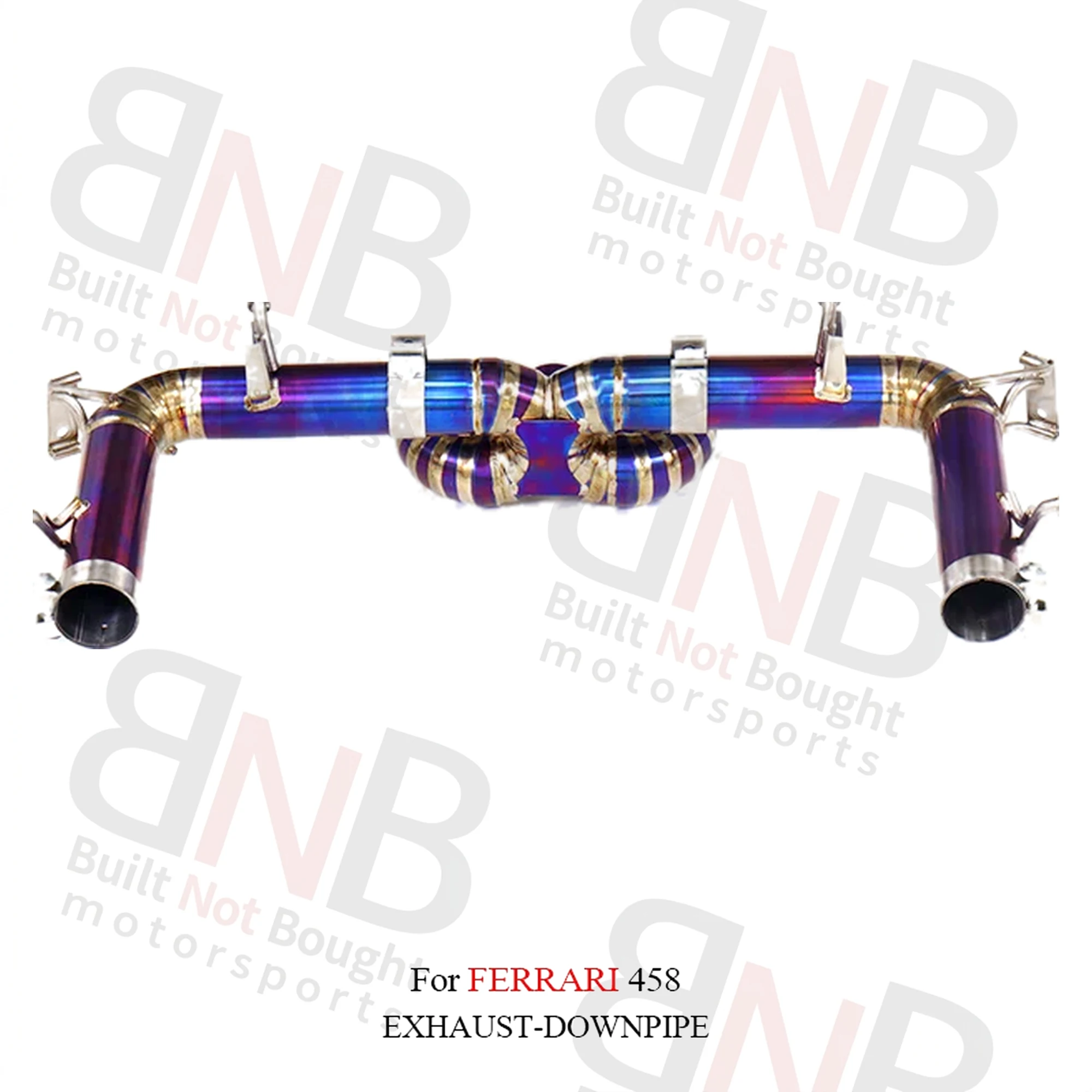 BNB Titaniumz Titanium Exhaust Straight Pipe Ferrari 458 Purple 120x60x50