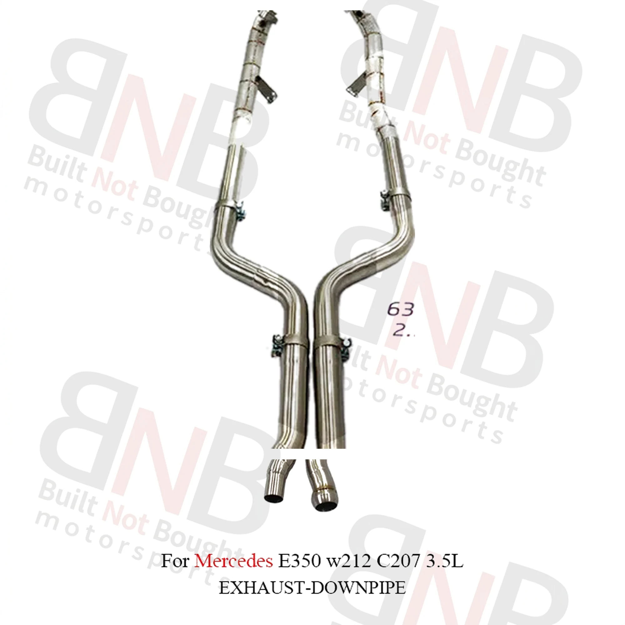 BNB Stainless Exhaust Downpipe for Mercedes E350 W212 3.5L Silvery 120x60x50mm
