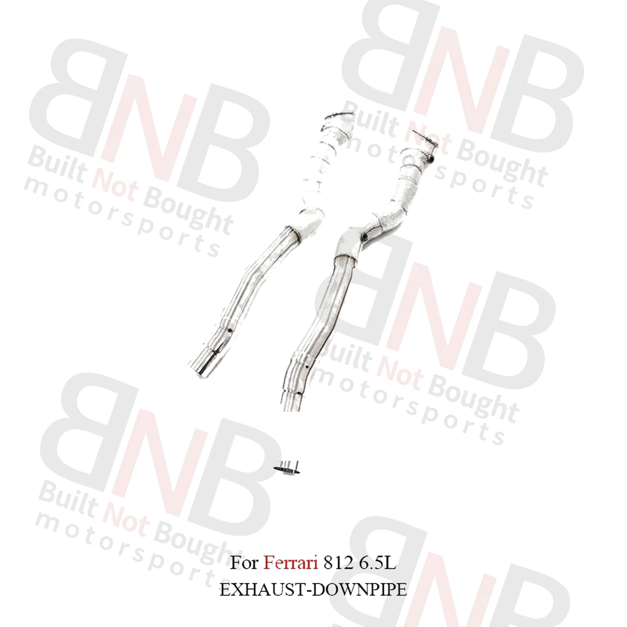 BNB Titaniumz Valved Exhaust Downpipe for Ferrari 812 6.5L Silvery