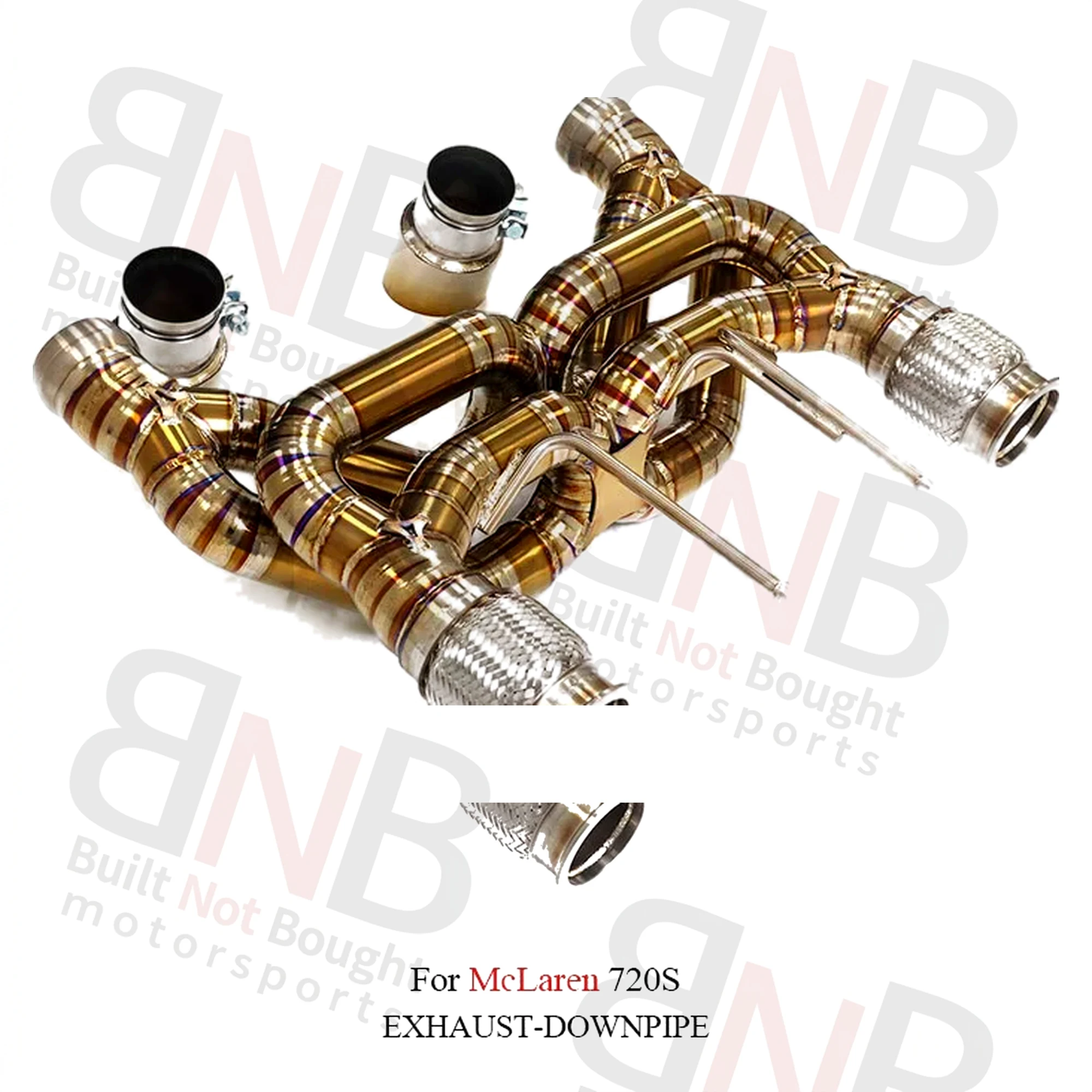 BNB Titaniumz McLaren 720S Catback Exhaust Titanium Double X Tube Golden