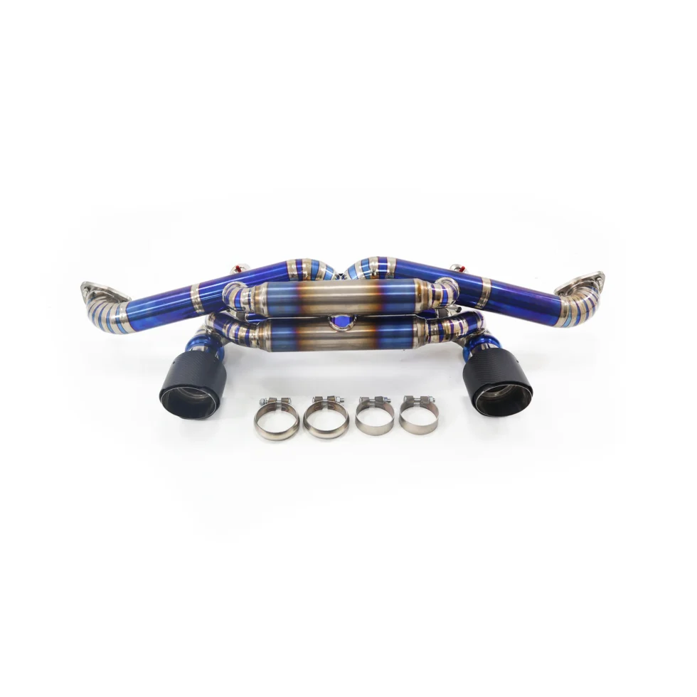 BNB Titaniumz Catback Exhaust System for Porsche 718 GT4 RS Blue