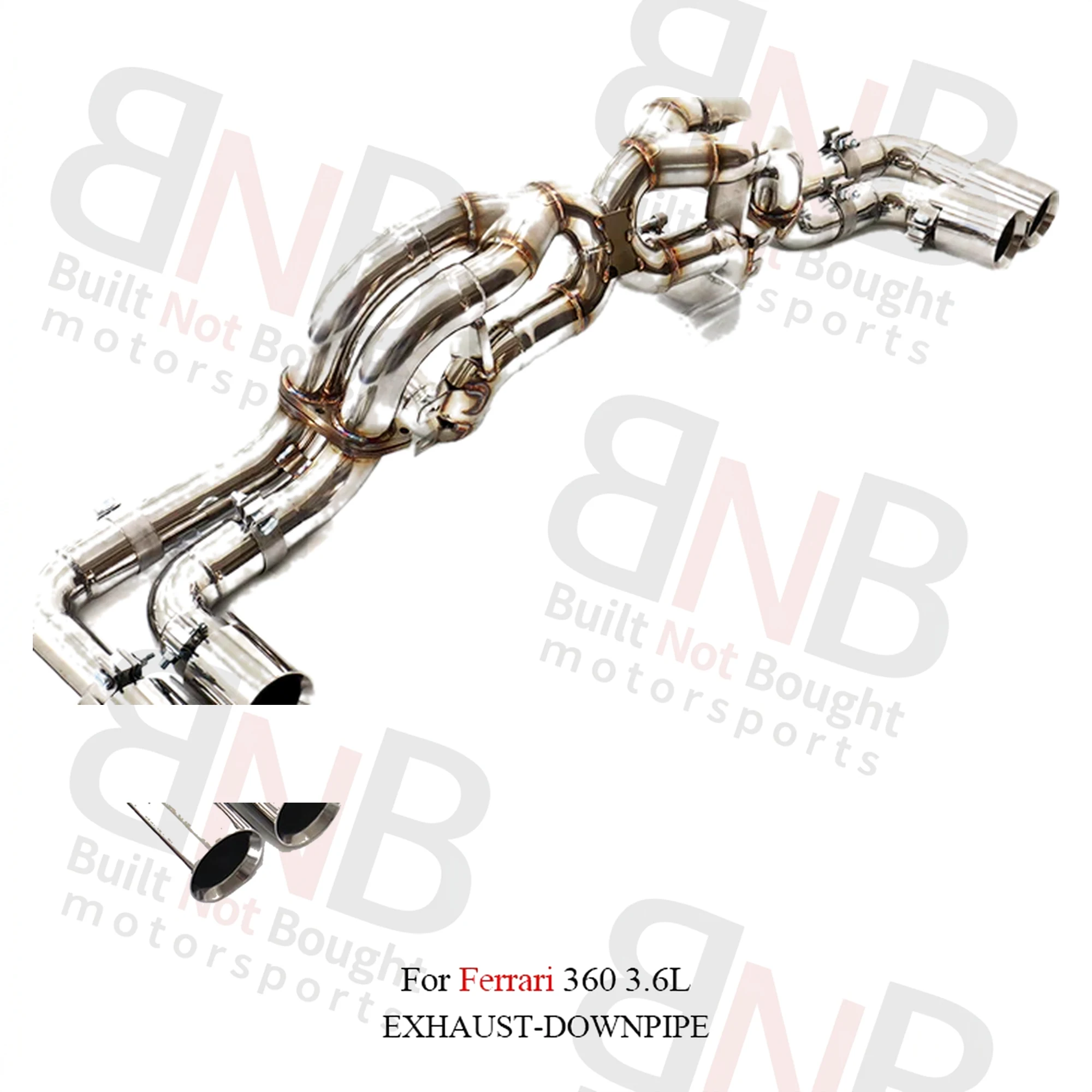 BNB Titaniumz Stainless Steel Catback Straight Pipe for Ferrari 360 3.6L V8