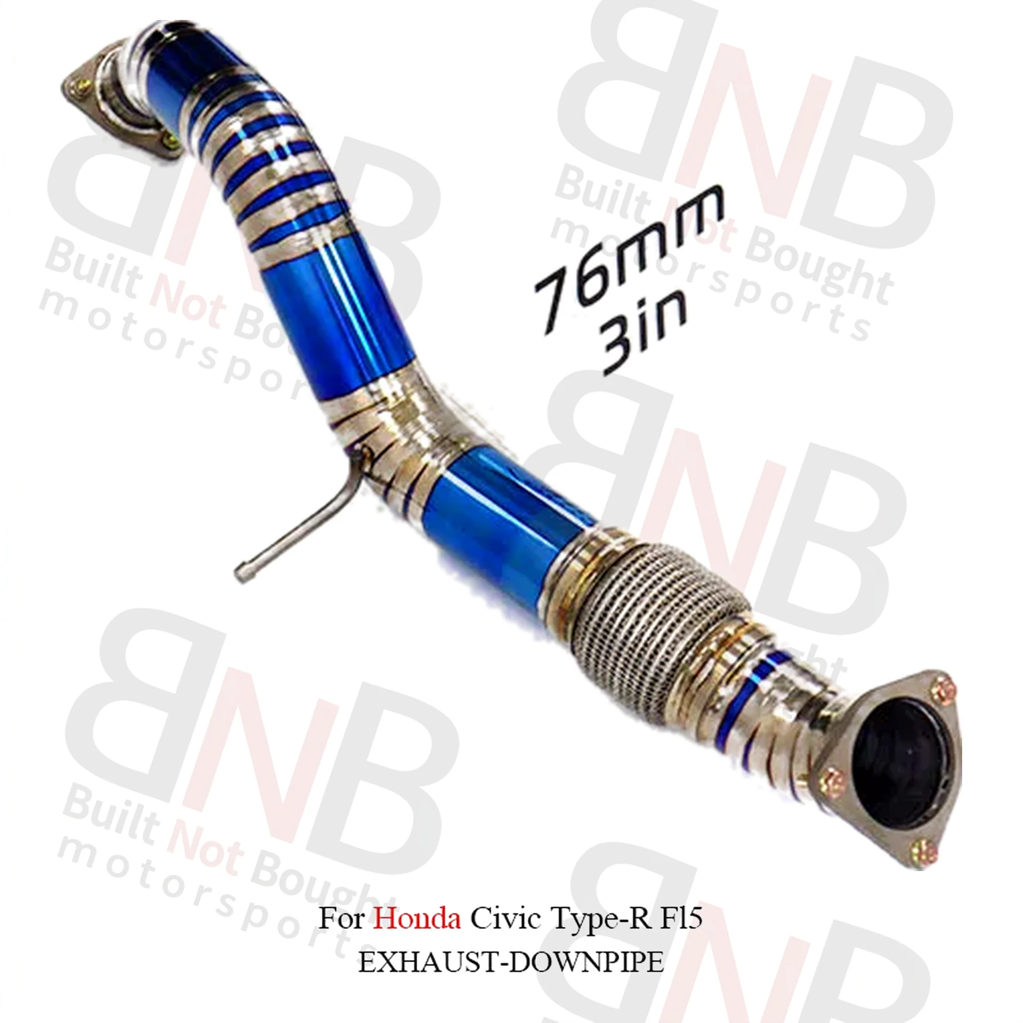 BNB Titaniumz Titanium Front Pipe Exhaust Honda Civic Type-R FL5 Blue