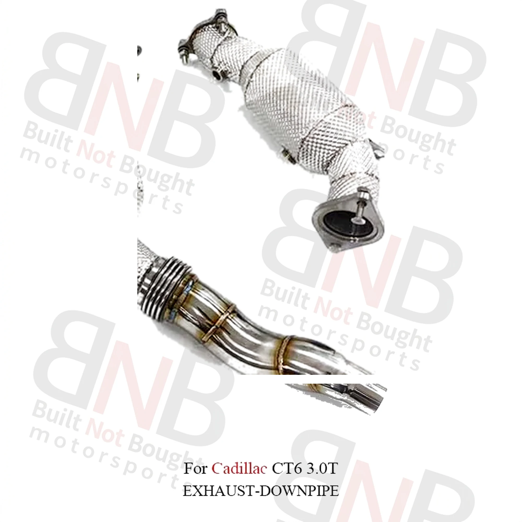 BNB Titaniumz Stainless Steel Heat Shield Downpipe for Cadillac CT6 3.0T Silvery