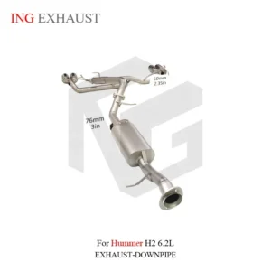 BNB Titaniumz Stainless Steel Catback Exhaust System for Hummer H2 6.2L Quad Tips