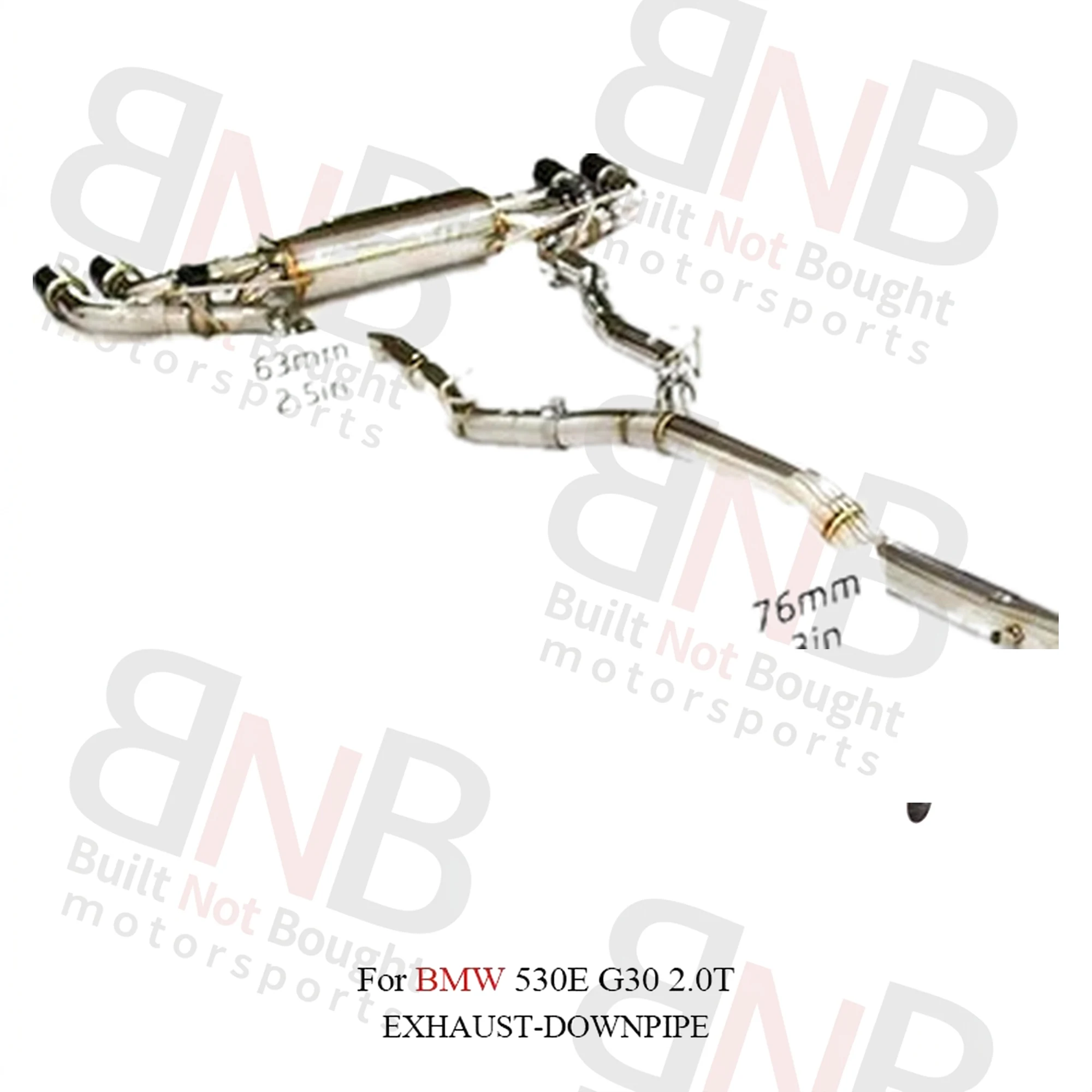 BNB Catback Straight Exhaust Pipe for BMW 530E G30 2.0T Stainless Steel