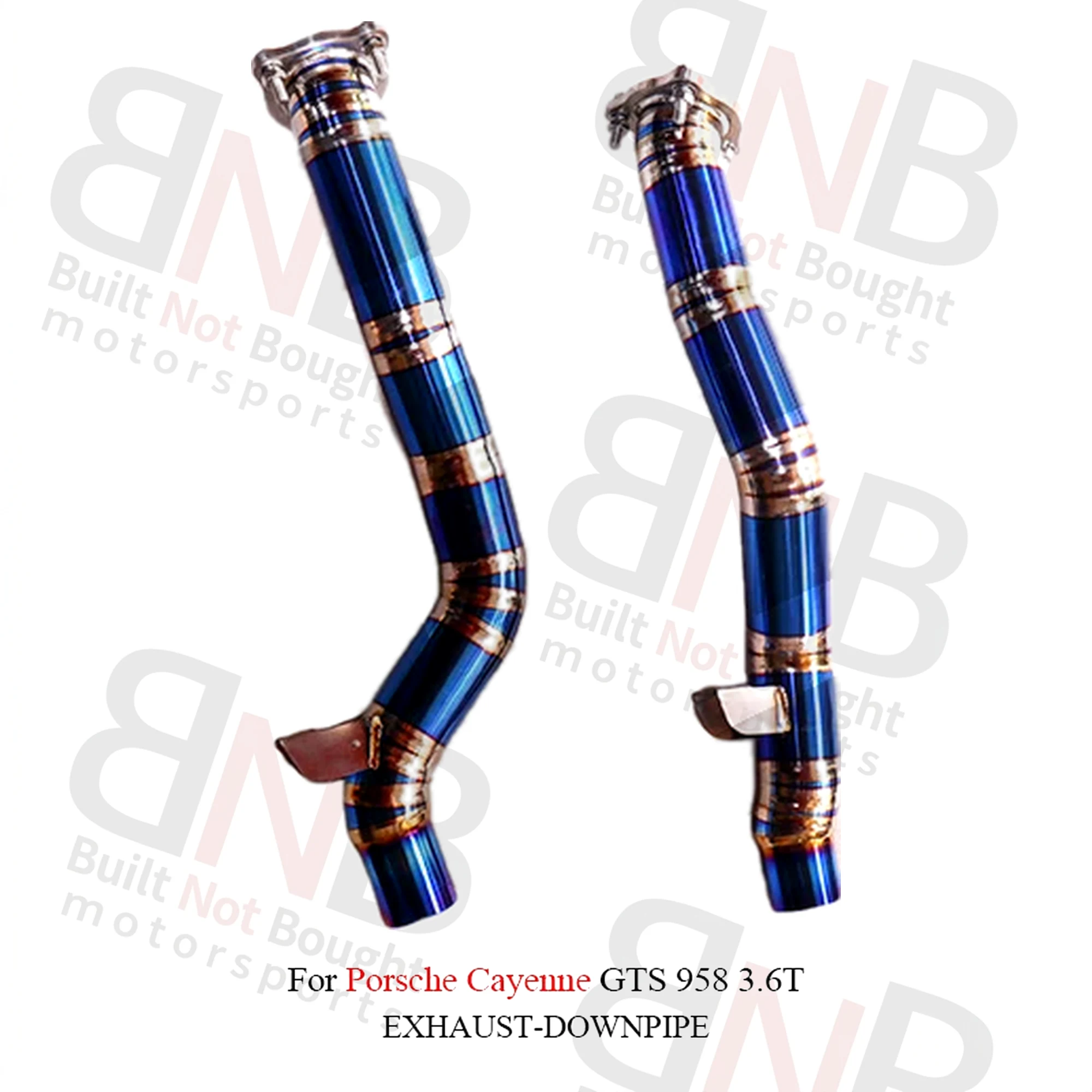 BNB Titaniumz Titanium Exhaust Front Pipe for Porsche Cayenne GTS Blue