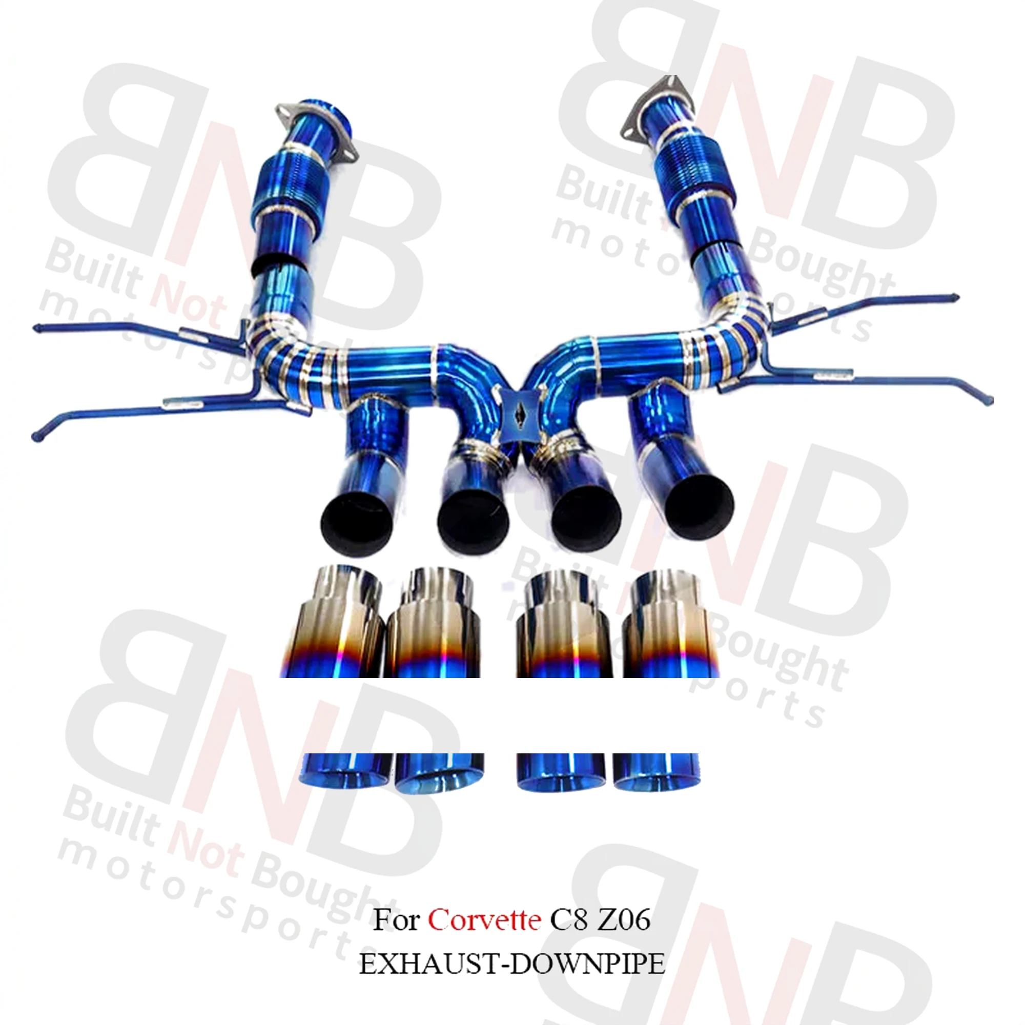 BNB Titaniumz Chevrolet Corvette C8 Z06 Catback Exhaust Titanium Blue