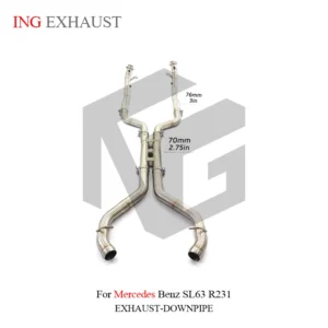 BNB Titaniumz Stainless Steel Exhaust Downpipe Mercedes Benz SL63 R231 120x60x30mm