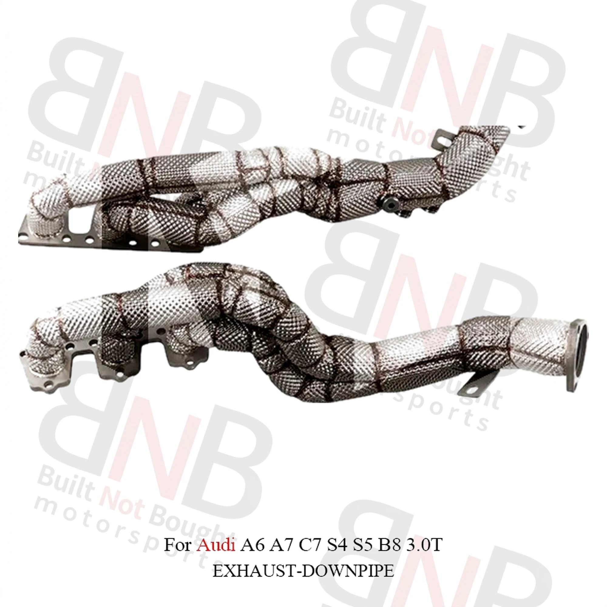 BNB Titaniumz Bolt-On Stainless Steel Exhaust Header 80x40x30cm Silvery Audi 3.0T