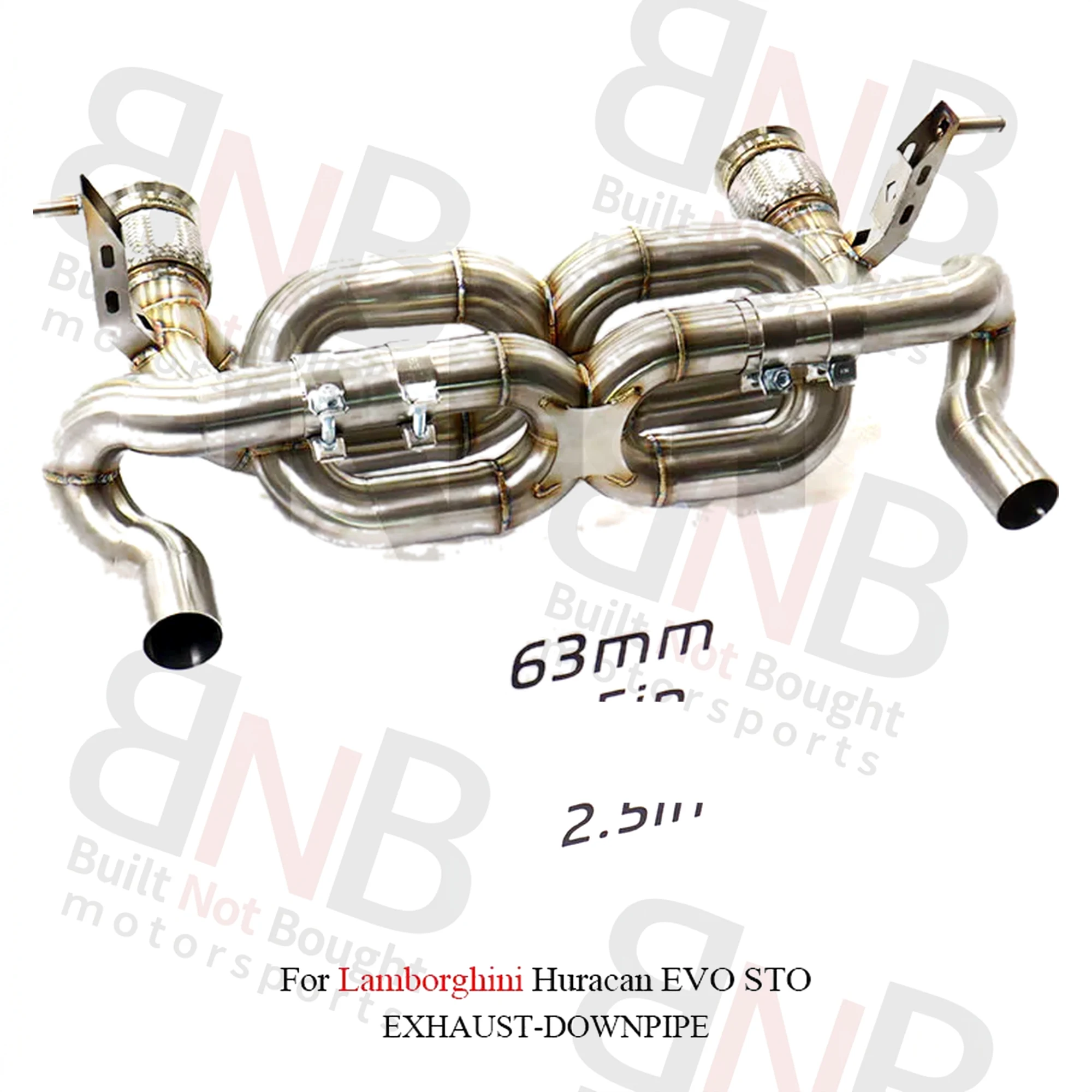 BNB Titaniumz Valvetronic Exhaust Dual X Pipe Stainless for Lamborghini Huracan EVO STO