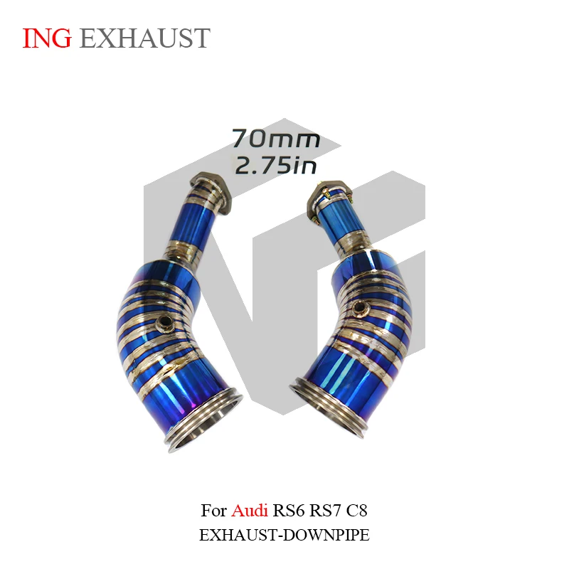 BNB Audi RS6 RS7 C8 Titanium Exhaust Downpipe 80x40x30 Blue