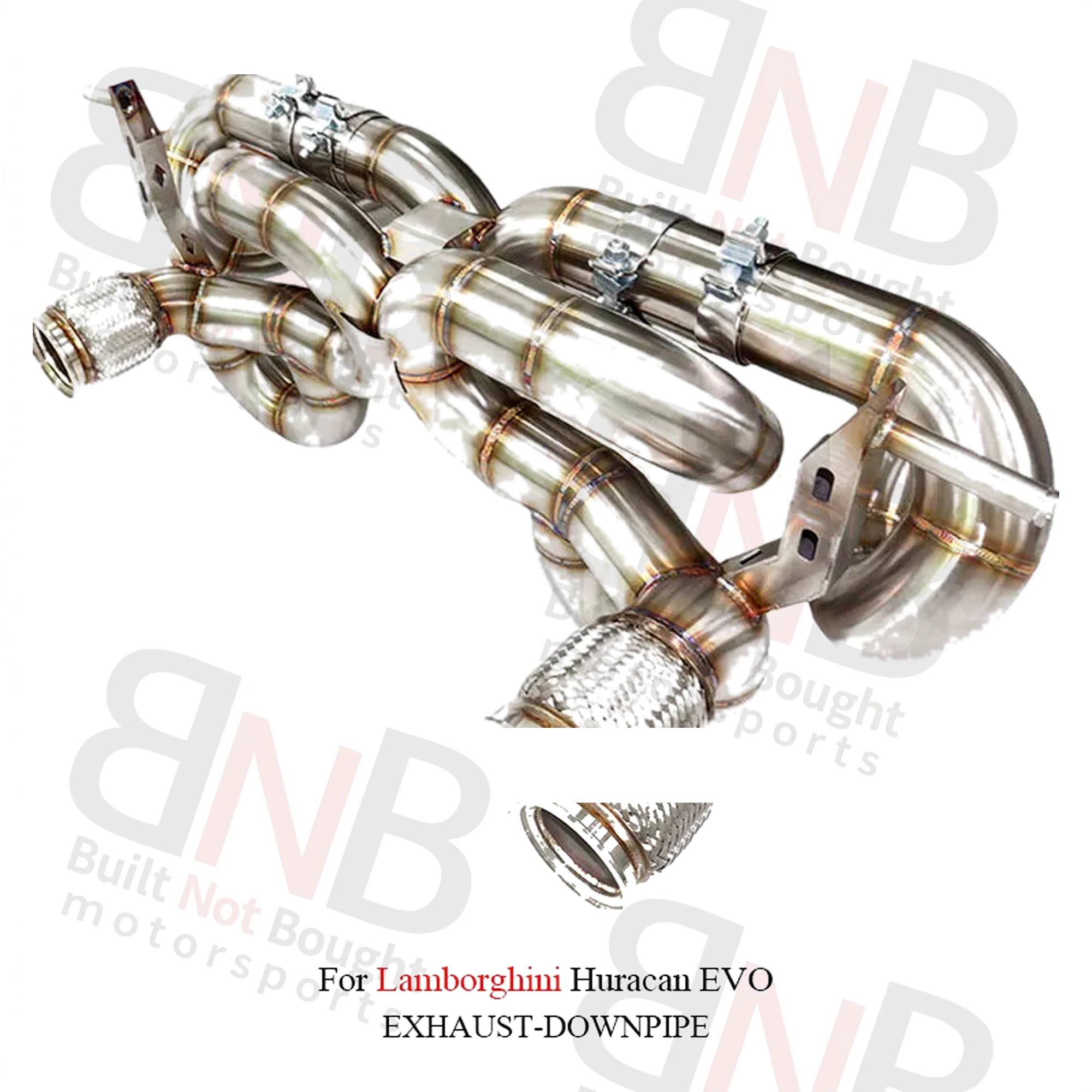 BNB Catback Exhaust Pipe for Lamborghini Huracan EVO Straight Pipe Silvery