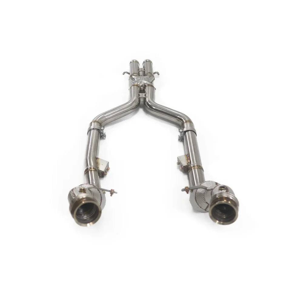 BNB Titaniumz Stainless Steel Exhaust Downpipe Heat Shield Mercedes S600 W221 Silver