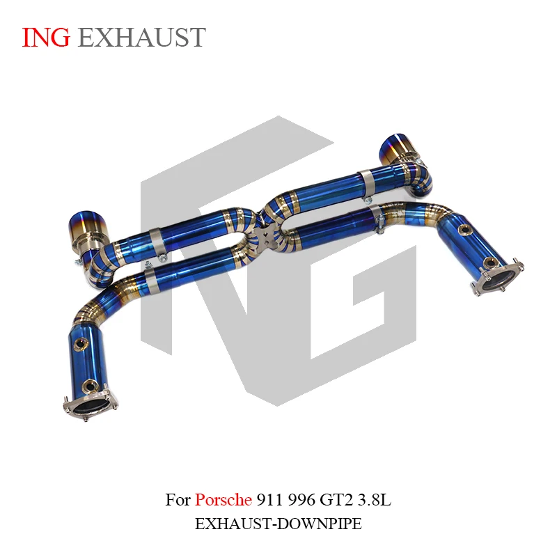 BNB Titaniumz Catback Titanium Exhaust System for Porsche 911 996 GT2 3.8L Blue