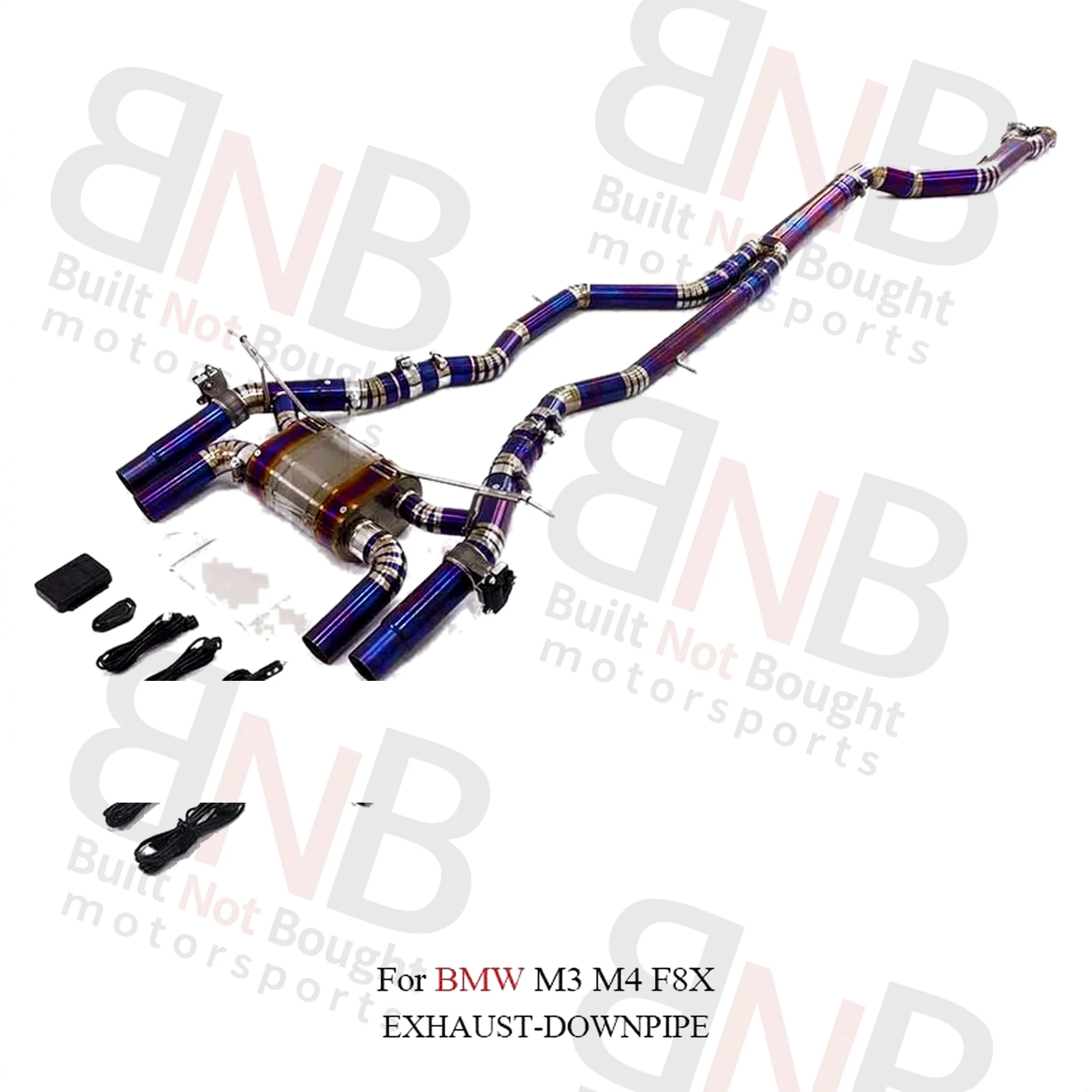 BNB Titaniumz Single MidPipe Valve Catback Exhaust for BMW M3 M4 F8X 1.5mm Purple