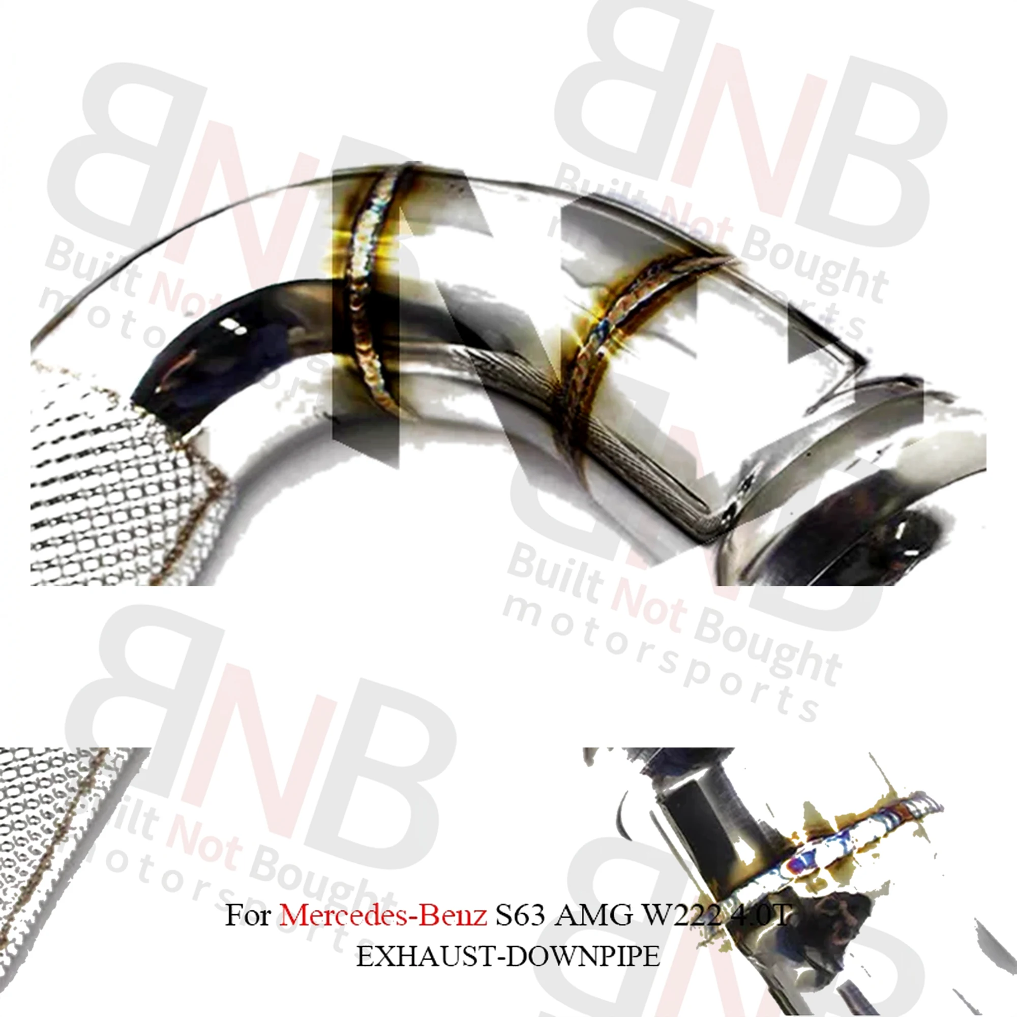 BNB High Flow Performance Downpipe for Mercedes Benz AMG S63 S63L W222 4.0T
