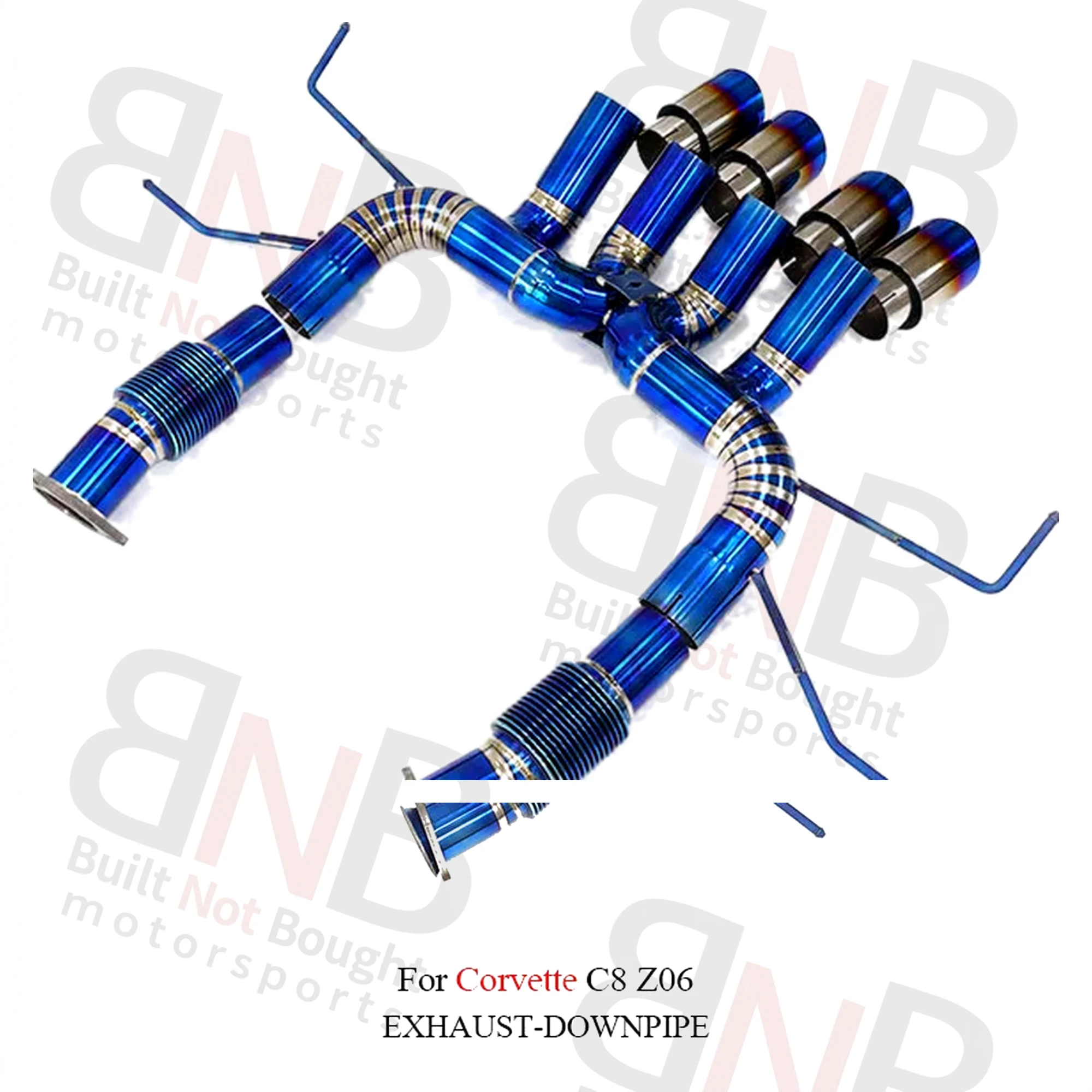 BNB Titaniumz Chevrolet Corvette C8 Z06 Catback Exhaust Titanium Blue