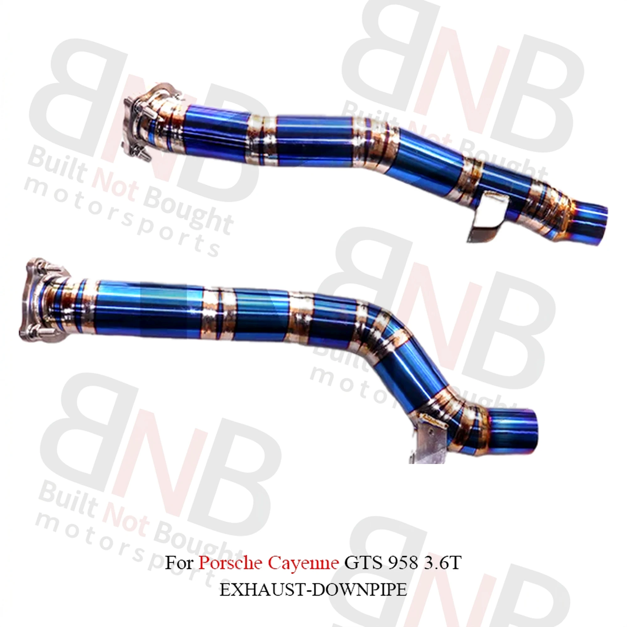BNB Titaniumz Titanium Exhaust Front Pipe for Porsche Cayenne GTS Blue