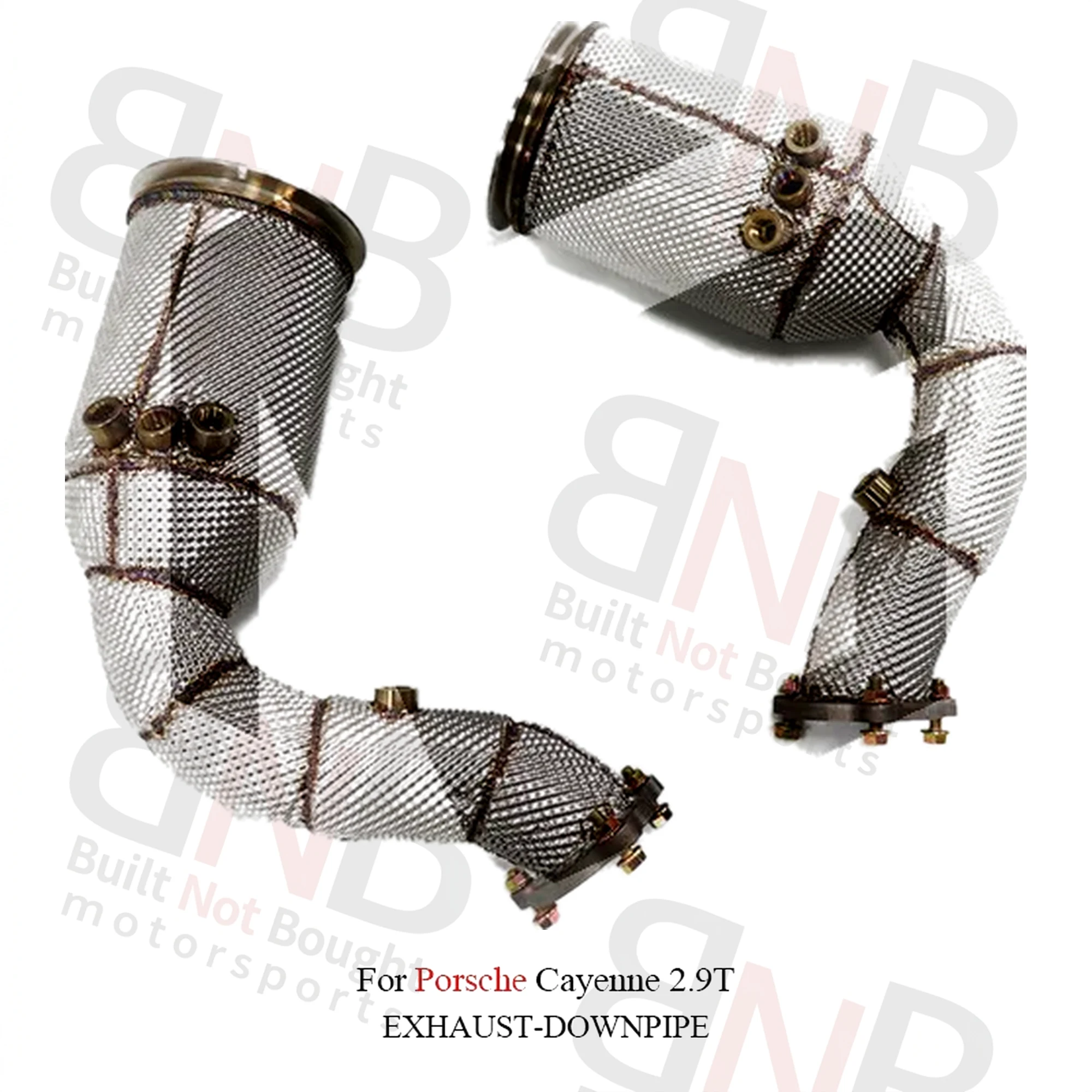 BNB Stainless Steel Exhaust Straight Downpipe 80x40x30 Silvery
