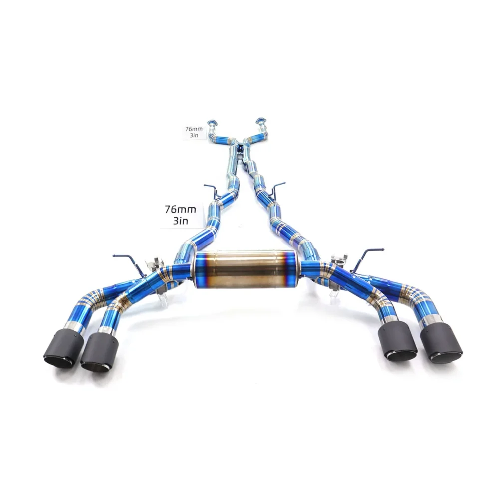 BNB Titanium Exhaust System for BMW M5 G90 Catback OEM Valve Blue