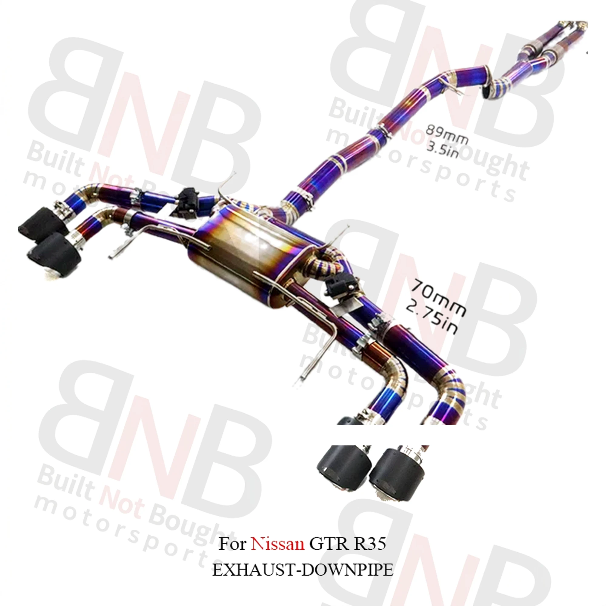BNB Titaniumz Catback Exhaust System Electronic Valve for Nissan GTR R35