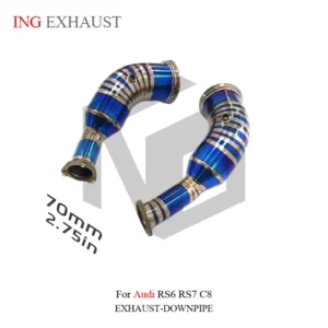 BNB Audi RS6 RS7 C8 Titanium Exhaust Downpipe 80x40x30 Blue