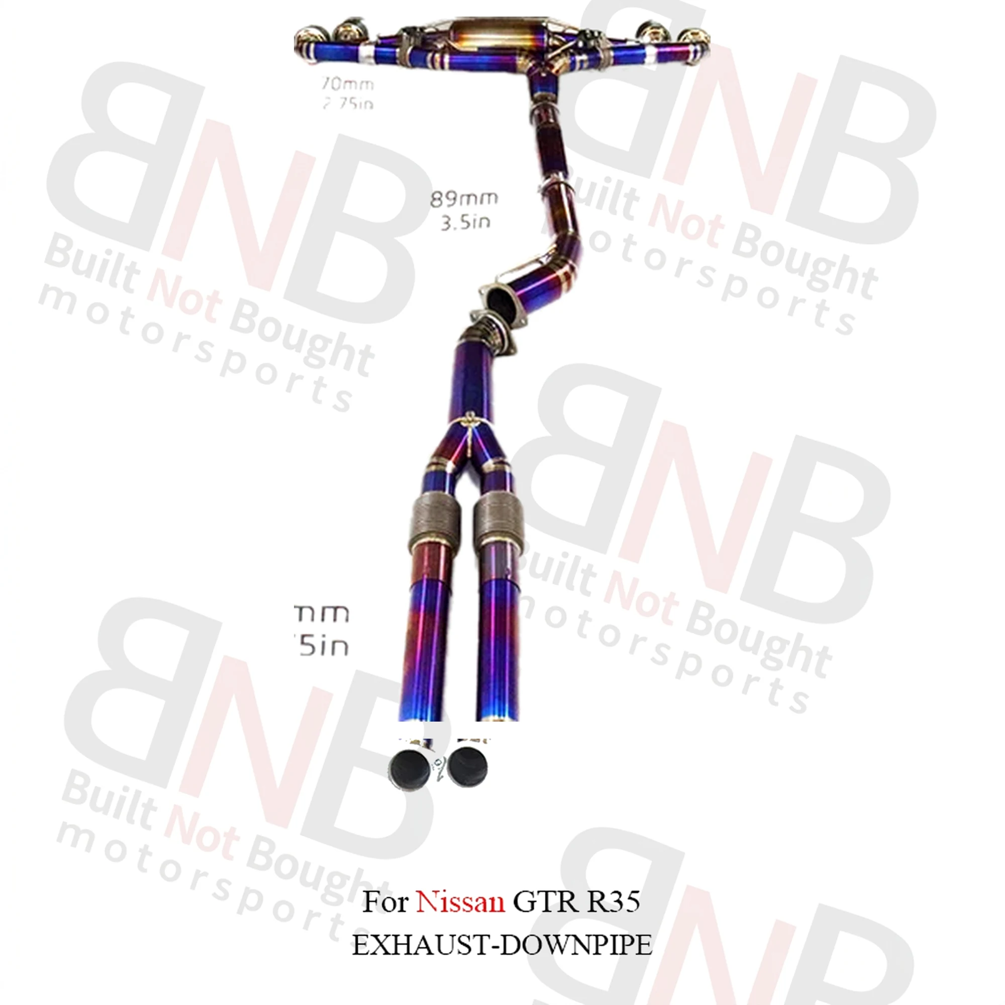 BNB Nissan GTR R35 Titanium Valved Muffler Exhaust System Purple