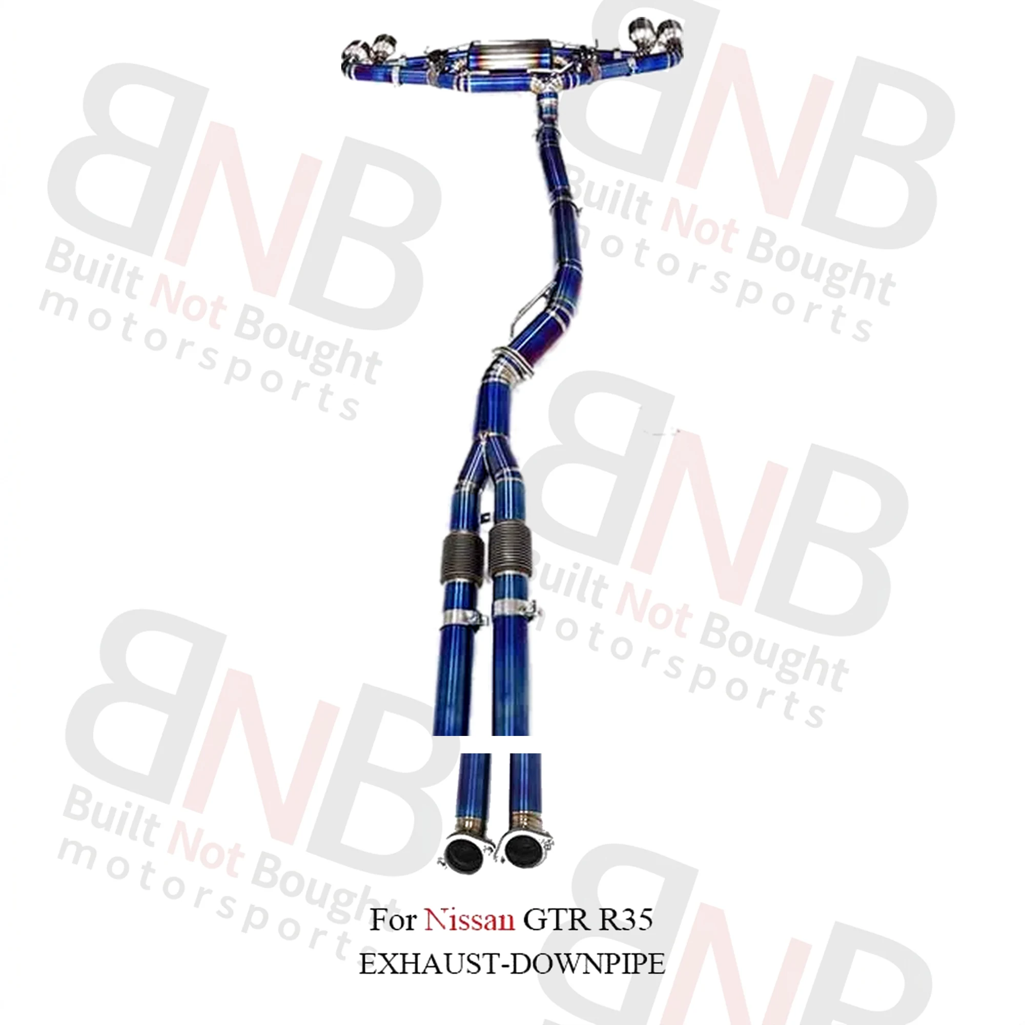 BNB BNB Titaniumz Valvetronic Exhaust for Nissan GT-R R35 Blue 120x60x50mm