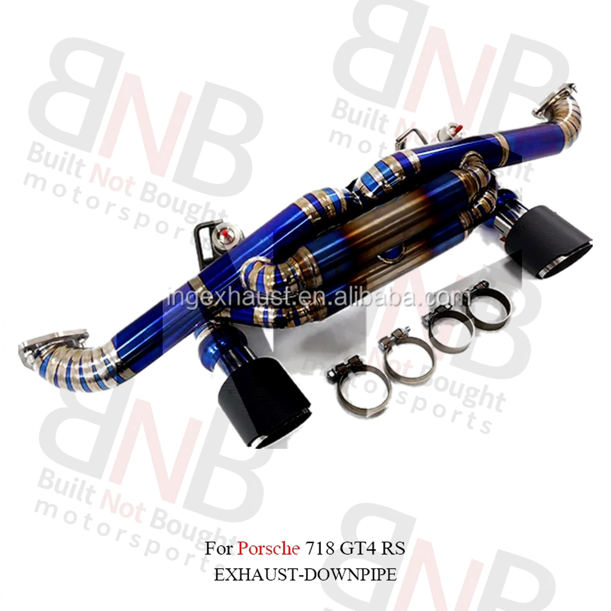 BNB Titaniumz Catback Exhaust System for Porsche 718 GT4 RS Blue