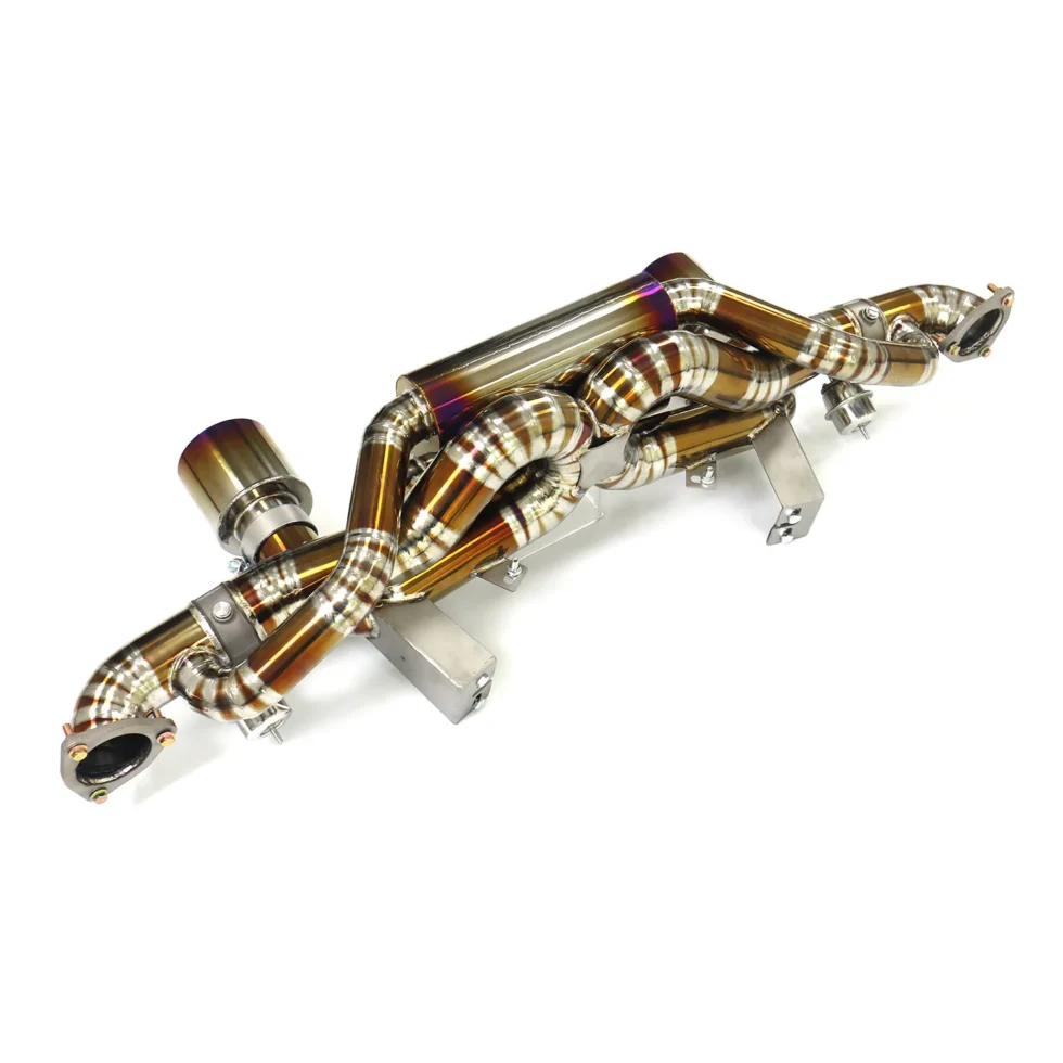 BNB Titaniumz Catback Exhaust System for Porsche 718 GT4 RS 4.0L Golden