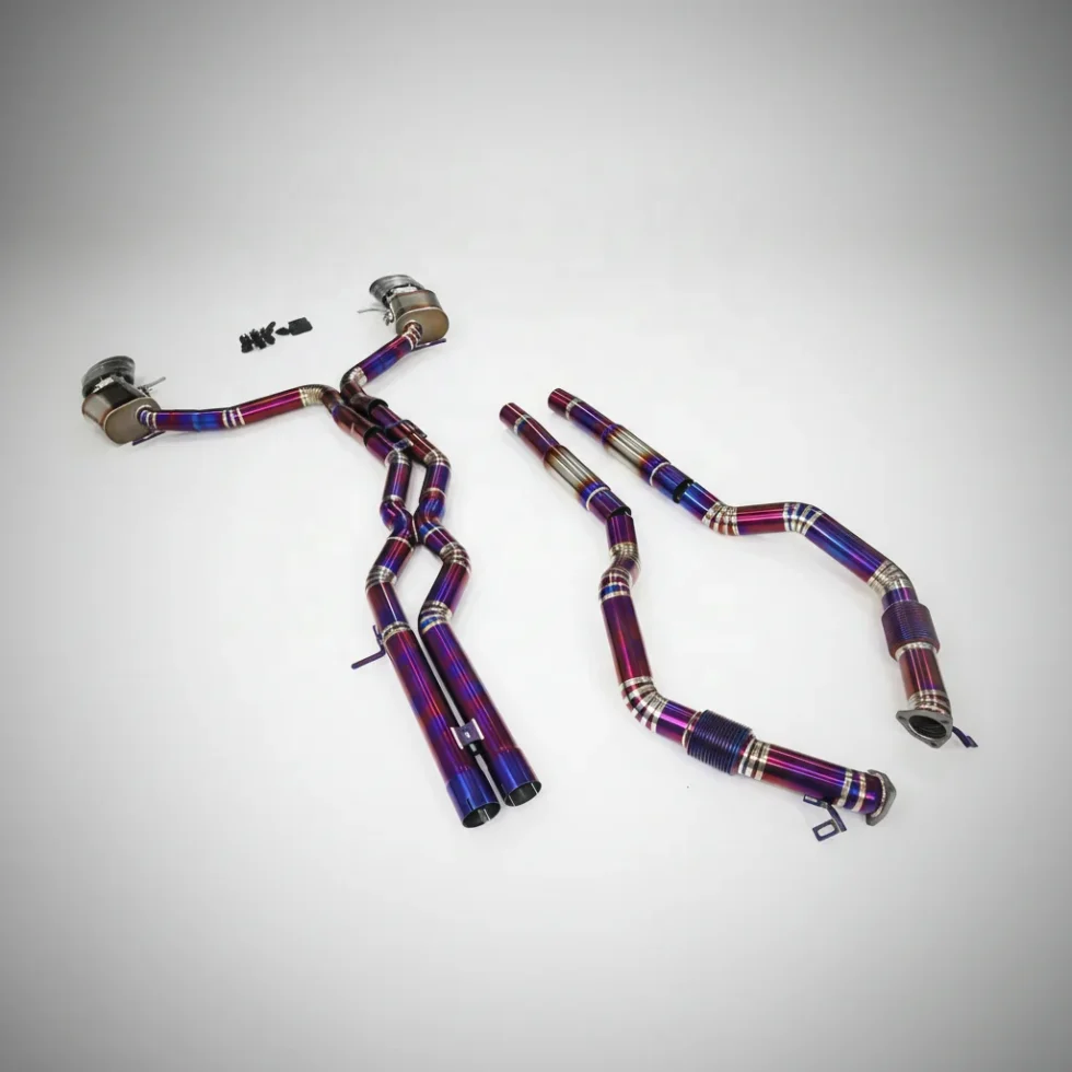 BNB Titaniumz Catback Exhaust Pipe for Audi RS6 C8 4.0T Valve Purple 120x60x30cm