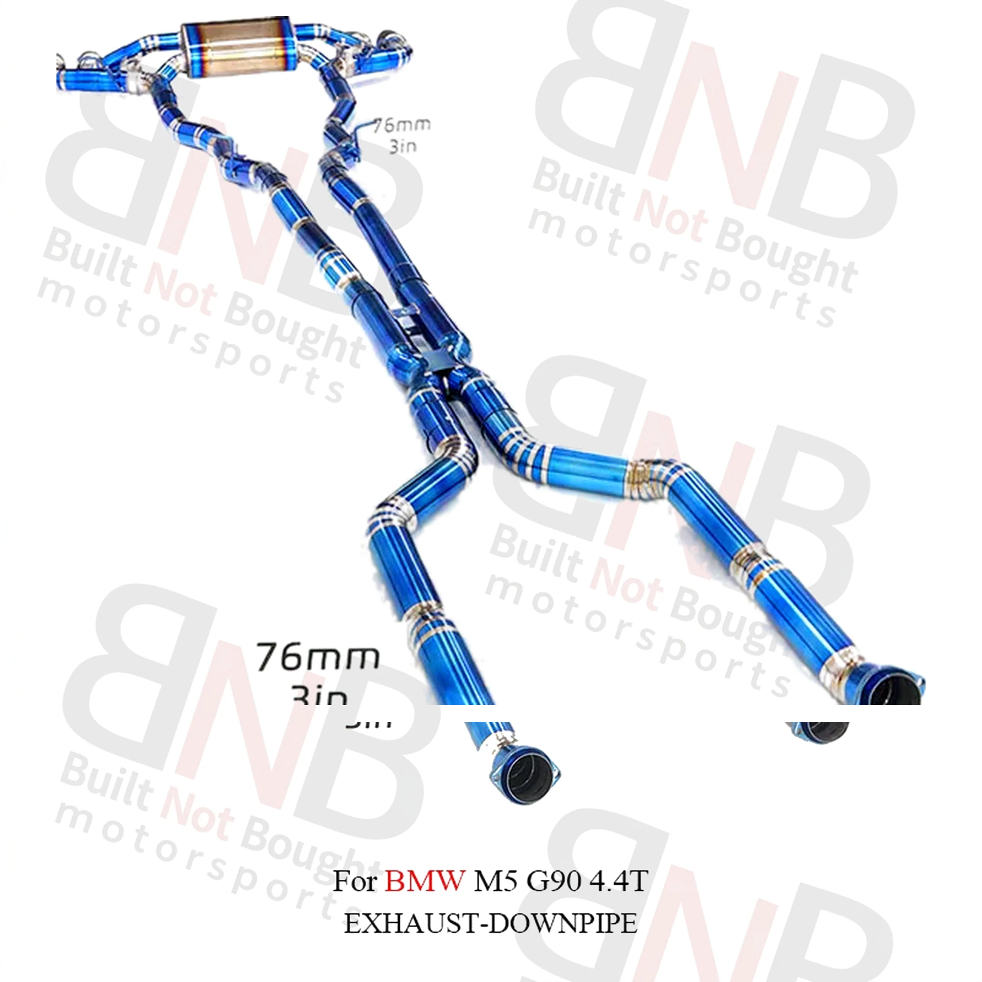BNB Titanium Exhaust System for BMW M5 G90 Catback OEM Valve Blue
