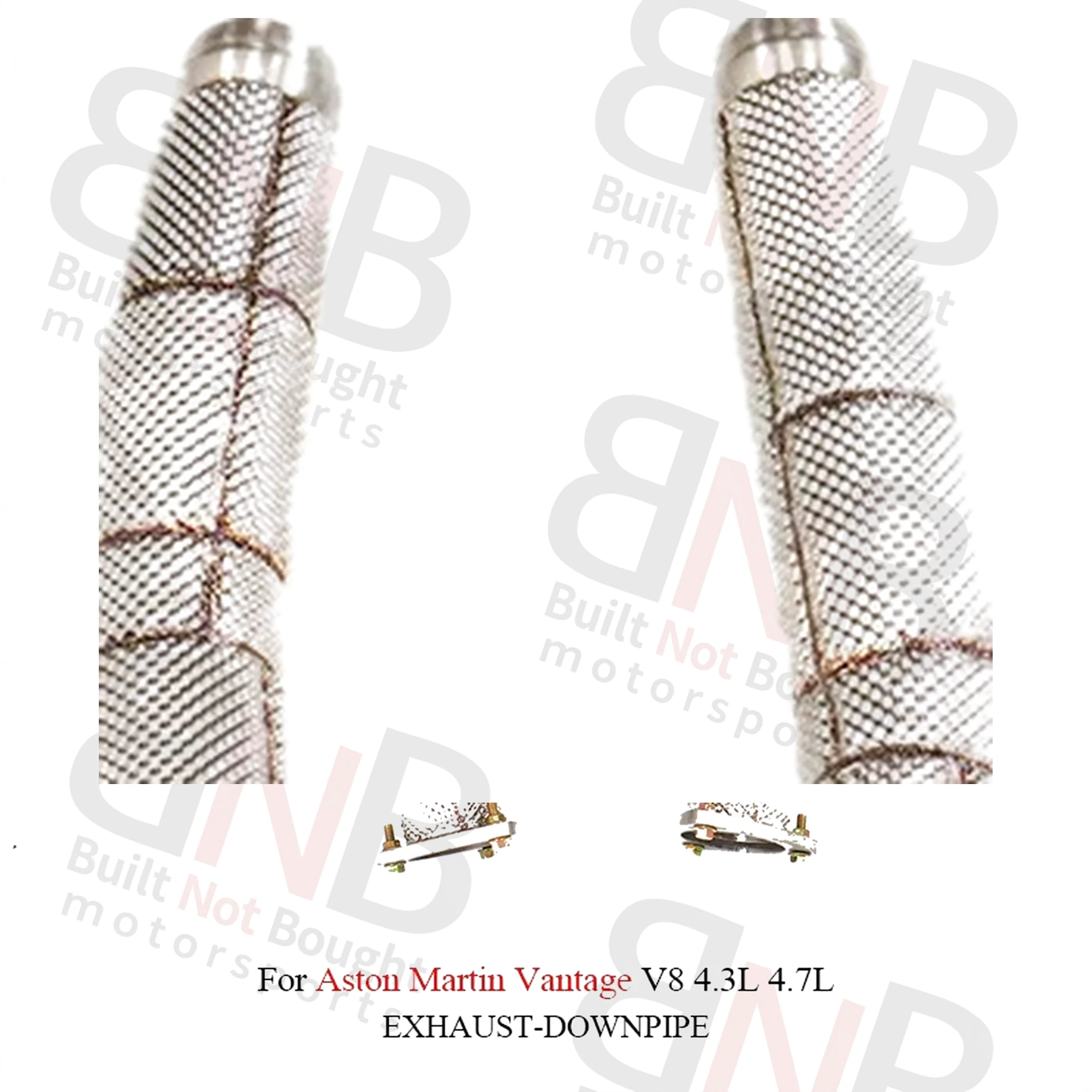 BNB Titaniumz Stainless Steel Exhaust Front Tube for Aston Martin Vantage V8 4.3L 4.7L With Heat Shield High Performance Pipe Parts