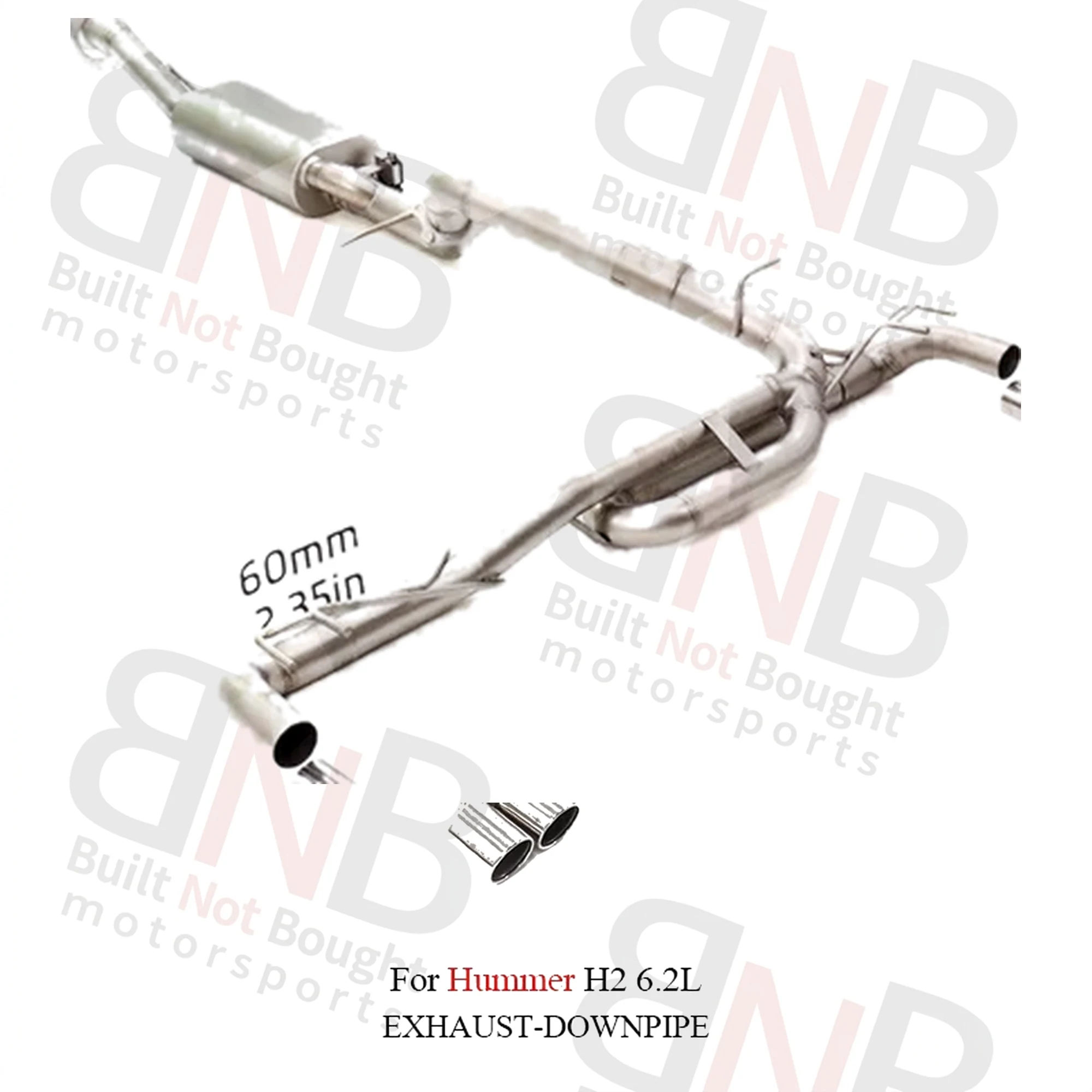 BNB Titaniumz Stainless Steel Catback Exhaust System for Hummer H2 6.2L Quad Tips