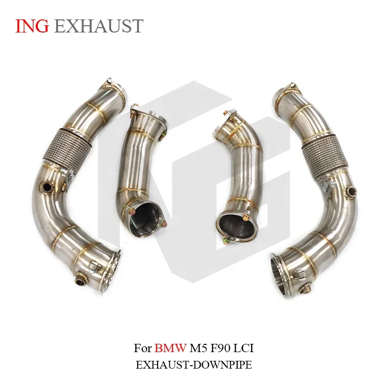 BNB Titaniumz Stainless Steel Downpipe for BMW M5 F90 LCI Silvery