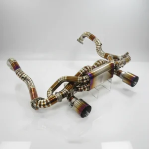 BNB Titaniumz Titanium Exhaust Downpipe Catback Porsche 718 GT4 RS 4.0L Golden