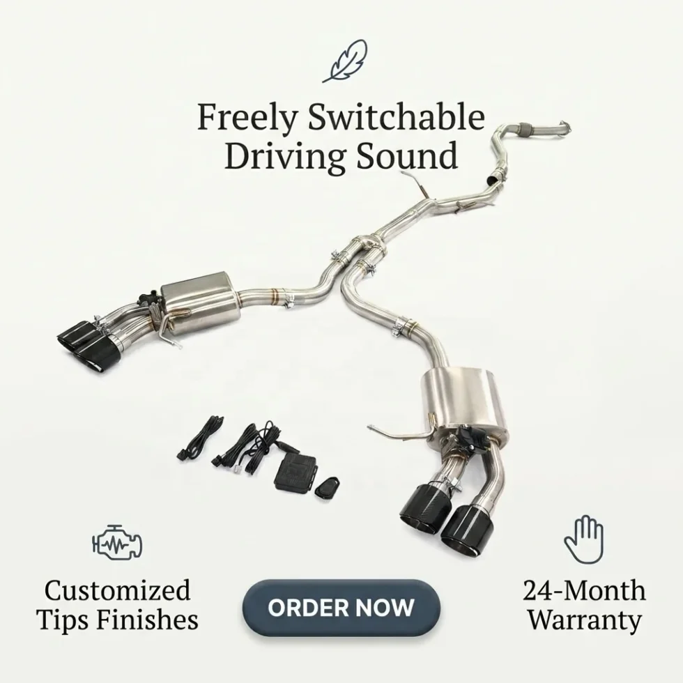 BNB Titaniumz Stainless Steel Valved Exhaust System for Porsche Macan 95B 2.0T Catback with Quad Tips