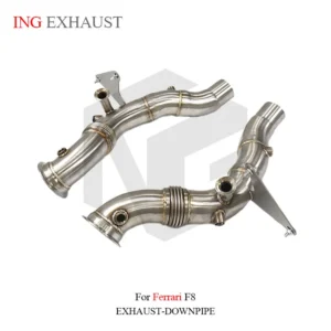 BNB Titaniumz Stainless Steel Exhaust Downpipe Ferrari F8 Silvery 120x60x50mm