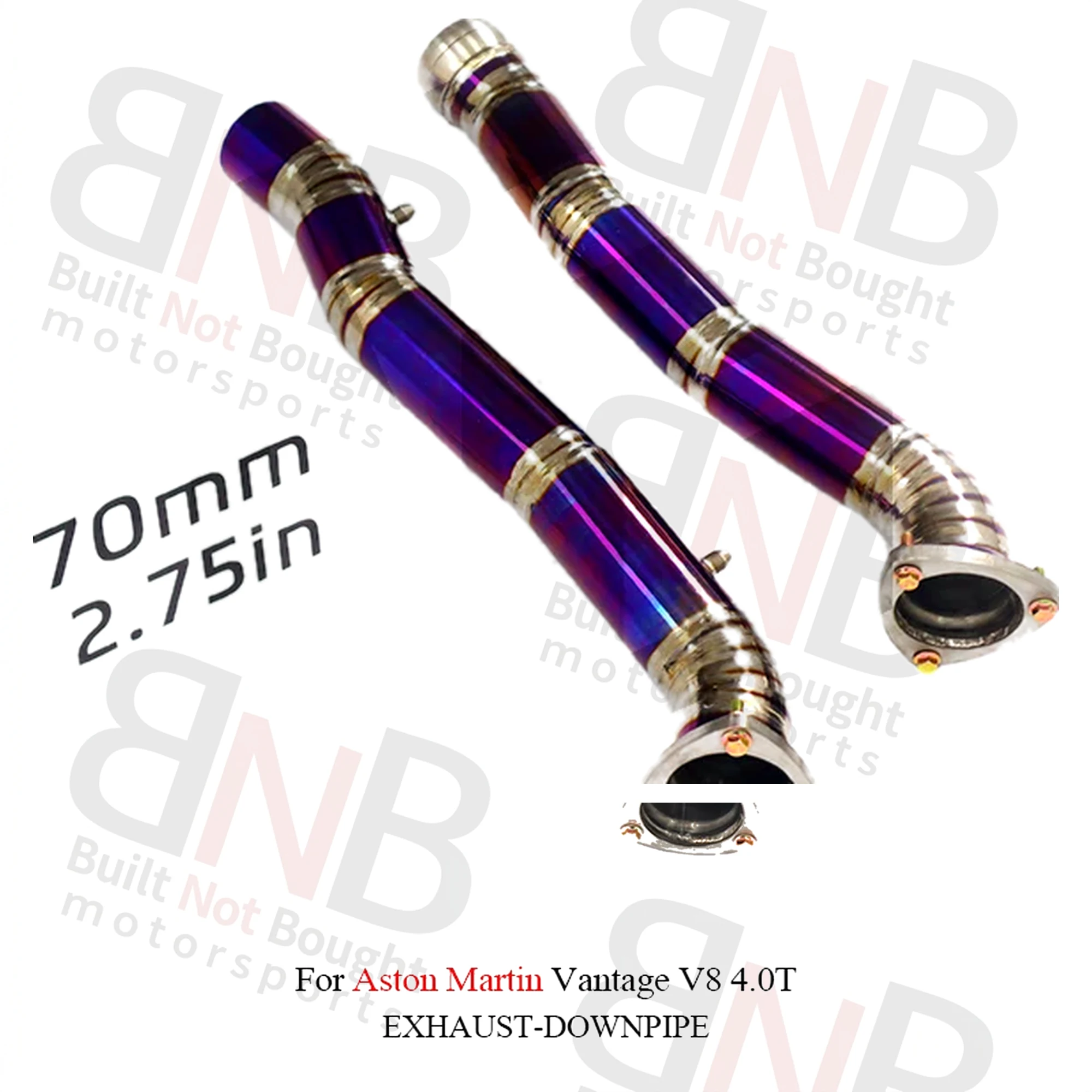 BNB Titaniumz Exhaust Front Tube Purple-Gold for Aston Martin Vantage V8 4.0T
