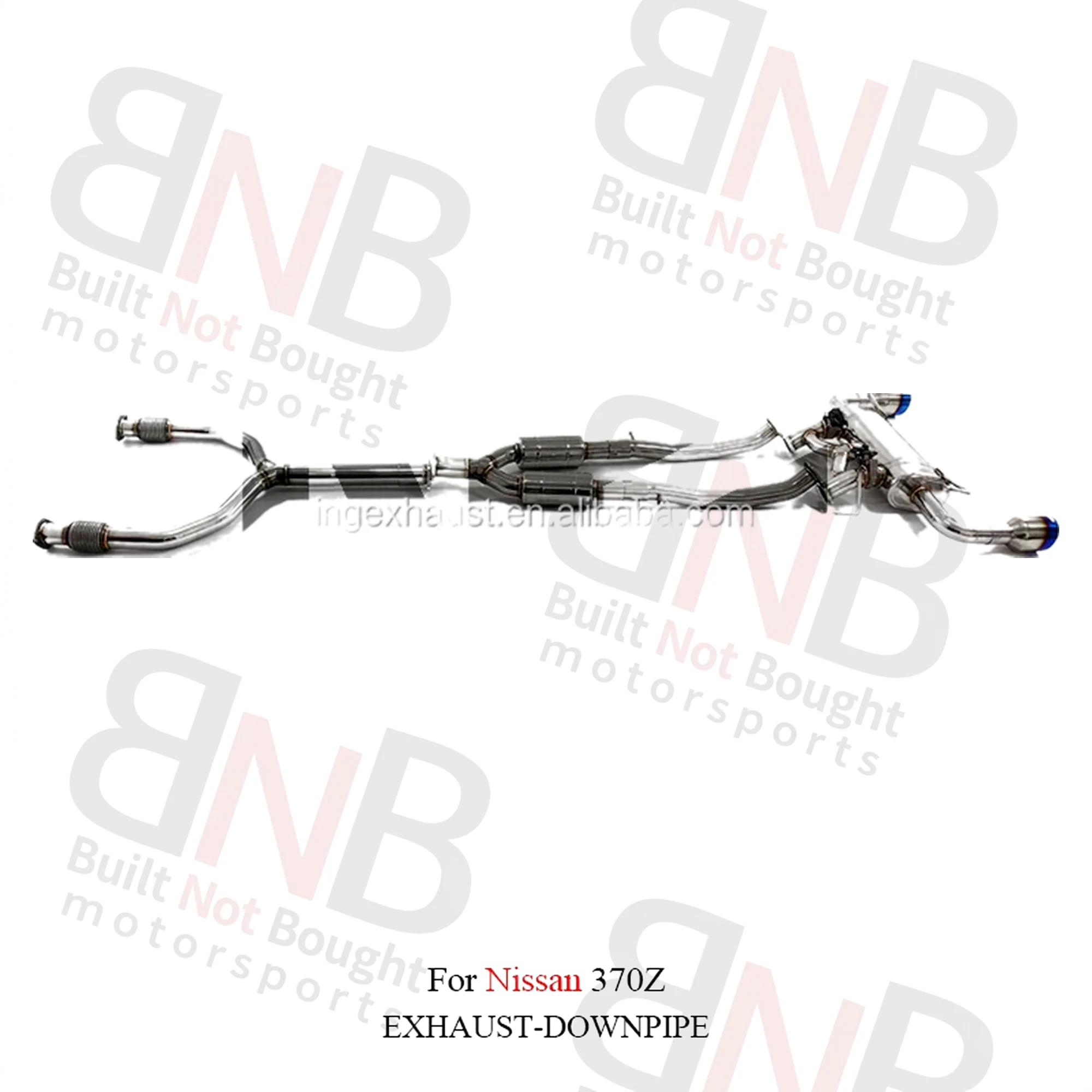 BNB Titaniumz Valve Exhaust Catback Downpipe for Nissan 370Z 350Z Stainless Steel 304